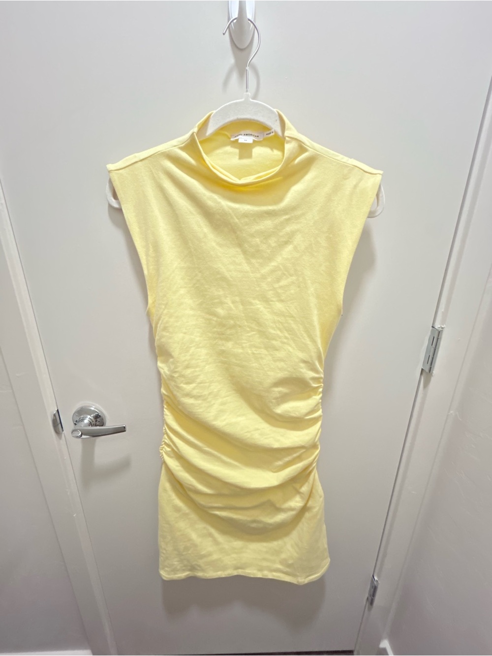 Good American Lemon Yellow Super Stretch Mini Dress